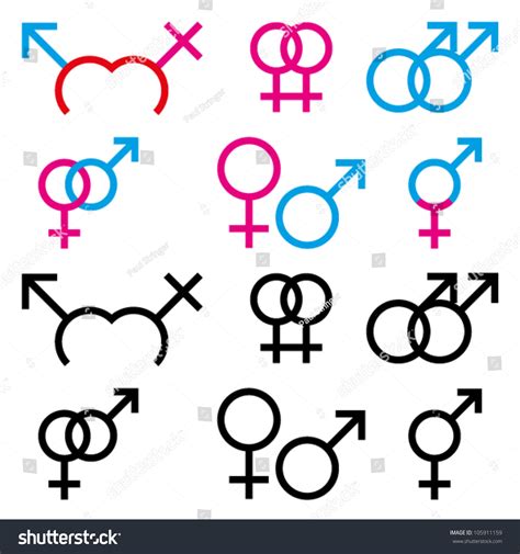 Vector Illustrations Male Female Sex Symbol เวกเตอร์สต็อก ปลอดค่าลิขสิทธิ์ 105911159