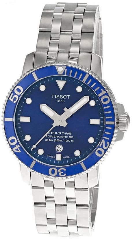 Tissot Seastar 1000 Powermatic 80 43mm Blue Dial Mens Watch T1204071104100 Fast And Free Us