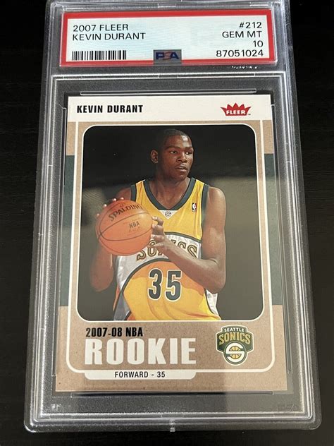 Fleer Kevin Durant Rookie Rc Psa Gem Mint Supersonics Ebay