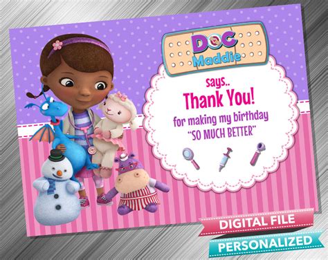 Doc McStuffins Thank You Card