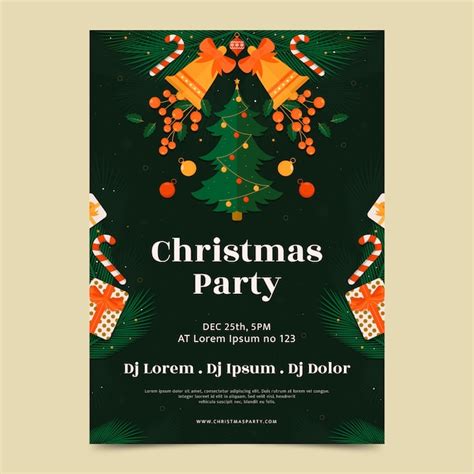 Modelo de cartaz de festa de temporada de natal plana Vetor Grátis