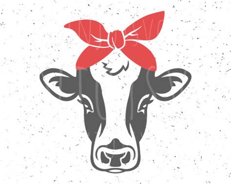 Bandana Cow Svg Rosie Riveter Inspired Cow Svg Heifer Etsy