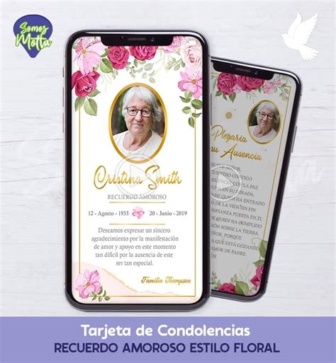 Tarjeta De Difuntos Para Condolencias Y Agradecimiento