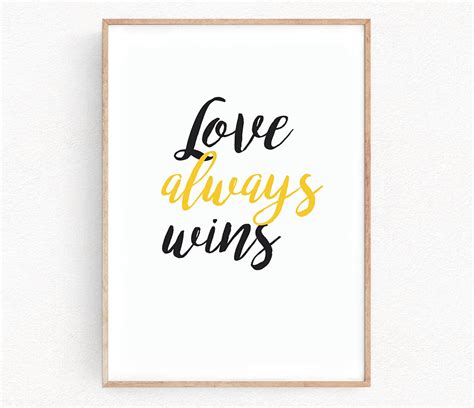 Love Art Print Love Always Wins Wall Decor Typographic Home Gift Art ...