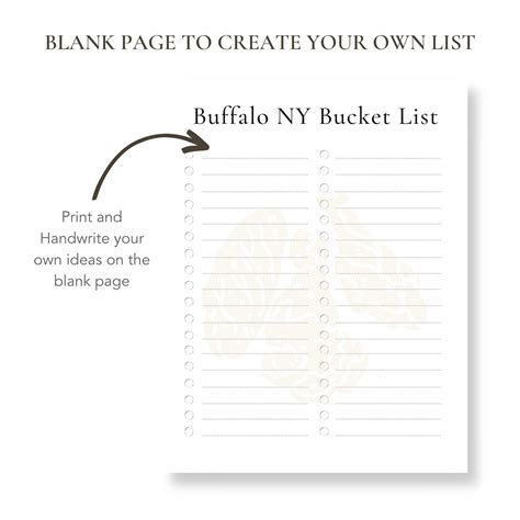 Printable Buffalo NY Bucket List (Blank Template Included!) – buck & co.