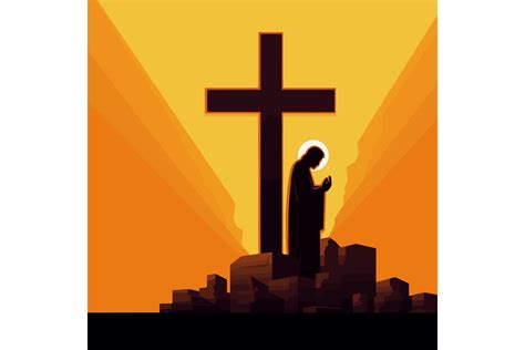 Svg Golden Silhouette Jesus Vector Illus Graphic By Evoke City