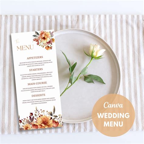 Minimalist Menu Template Modern Menu Template Watercolor - Etsy