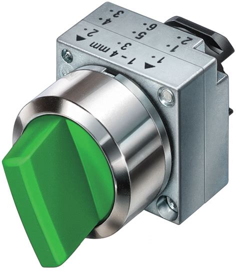 22mm Led 3 Position Illuminated Selector Switch Operator Metal Green