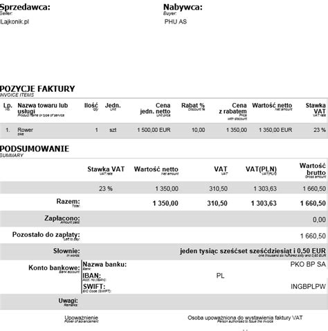 Archiwum Konfiguracja faktur i rachunków Pomoc serwisu ifirma pl