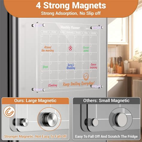 Calendario Acr Lico Para Nevera Calendario Mensual Y Transparente Para