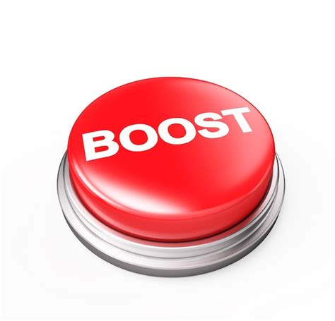 Premium Photo Boost Red Button Isolated 3d Render