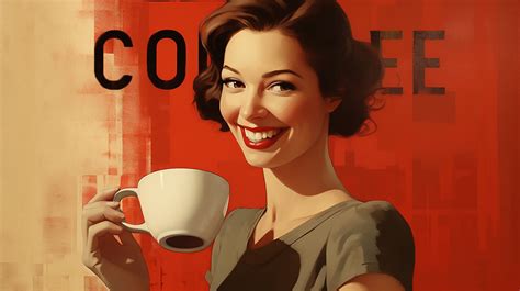 Woman Drinking Coffee Illustration Free Stock Photo Public Domain