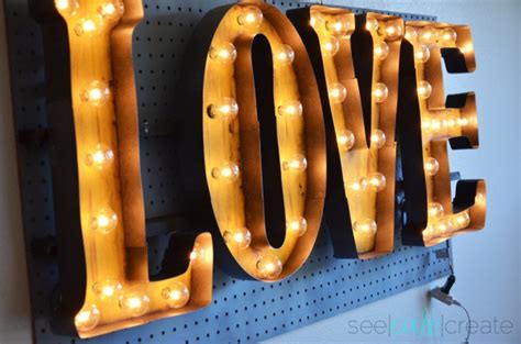 Diy Vintage Light Up Marqueelove Sign