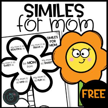 Mothers Day Similes Freebie Spring Flower By Overthinkerteacher Tpt