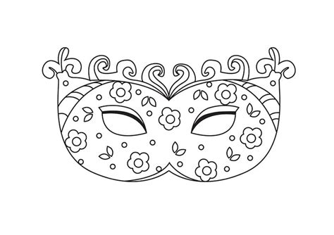 Coloriage Visage de Femme avec un Masque de Carnaval télécharger et