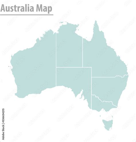 australia map illustration vector detailed australia map with states ...