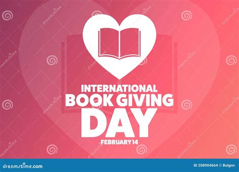 International Book Giving Day February 14 Holiday Concept Stock