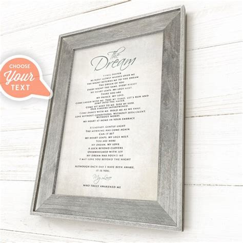 Framed Personalized Canvas Poem Long Poem Custom Poem Print Etsy