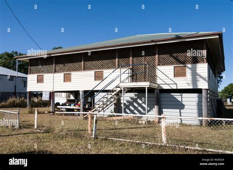 An old Queenslander house known as a Federation house built in 1901 at Clermont in Central ...