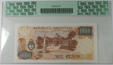 Banknoten Pesos Argentina Note Scwpm B Pcgs Ppq