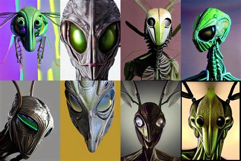 Organic Alien In The Form Of Mantis Head Fullbody Stable Diffusion