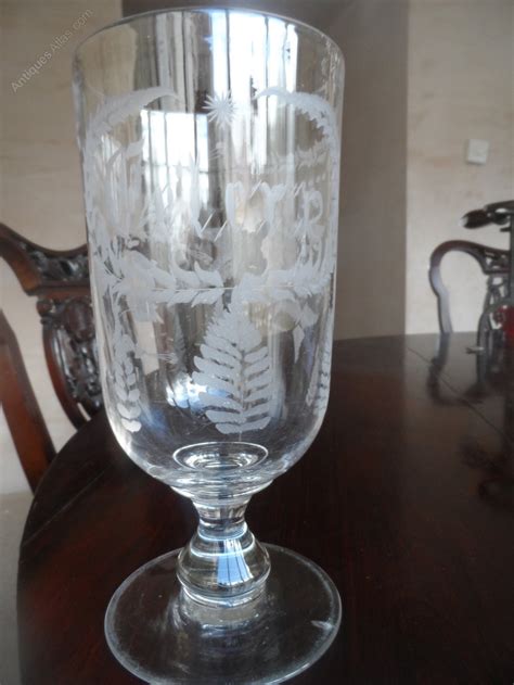 Antiques Atlas Antique Victorian Celery Glass Acid Etched Vase