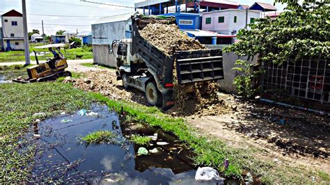 First Starting A New Project Filling Land With Expert Bulldozer