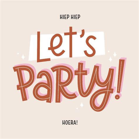 Verjaardagskaart Let S Party Speelse Typografie Kaartje Go