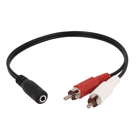 35mm Female Stereo To 2 Rca Male Av Audio Aux Cable Cord Adapter