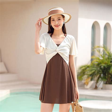 Plus Size Hot Spring Swimsuit Female Split Plus Size Fat Girl Slimmer Look Cover Belly Hot