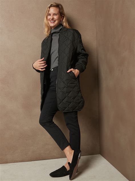 Long Quilted Jacket Banana Republic Factory