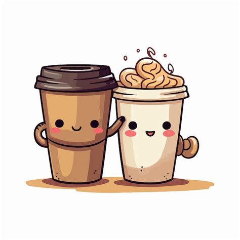 A cartoon illustration of a coffee cup and a cute face. | Premium AI ...