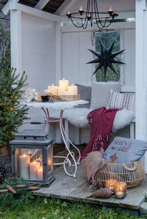 Weihnachtsstimmung Im Garten Und Auf Der Terrasse • Pomponetti Christmas Porch Decor Porch