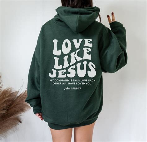 Love Like Jesus Hoodie Trendy Christian Hoodie Y2k Jesus Etsy