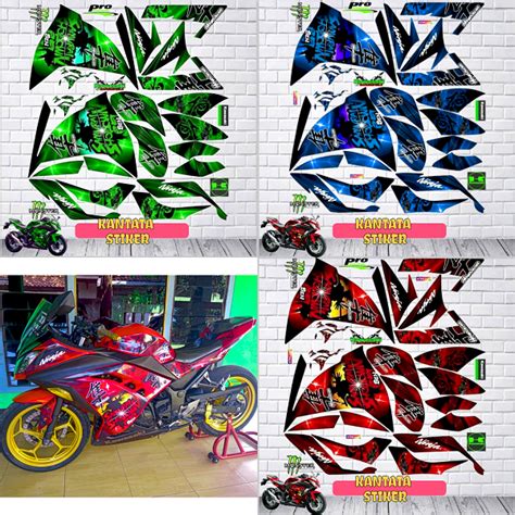 Jual STIKER STRIPING MOTOR KAWASAKI NINJA 250 FI VARIASI SEPASANG KIRI