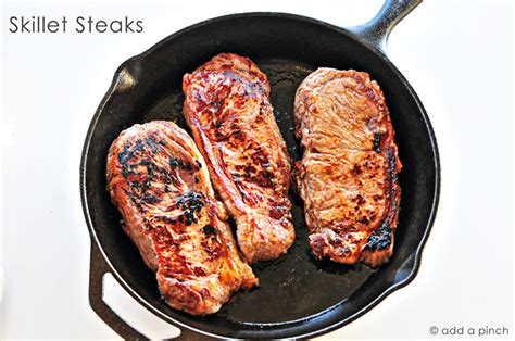 Skillet Steaks With Gorgonzola Herbed Butter Recipe Add A Pinch