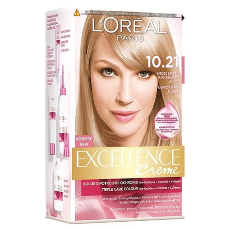 Loreal Excellence Creme Krem koloryzujący 10 21 bardzo jasny blond