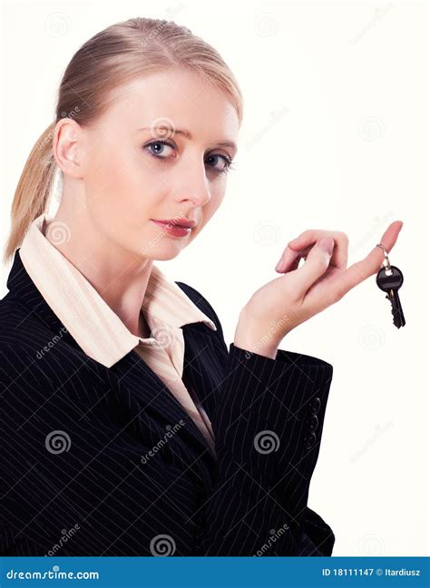 Business Woman Holding A Key Stock Image Image 18111147