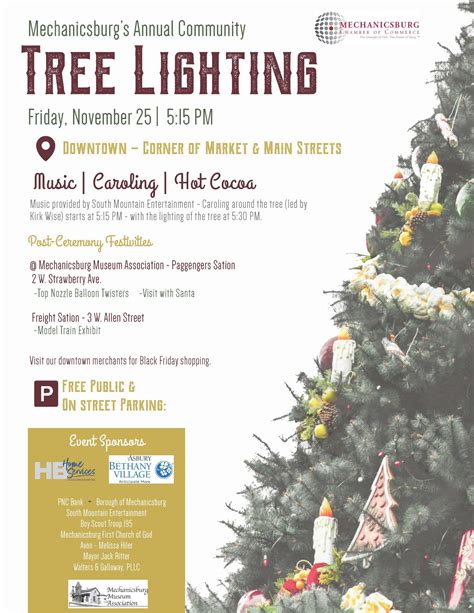 Community Tree Lighting The Mechanicsburg Chamber Of Commerce