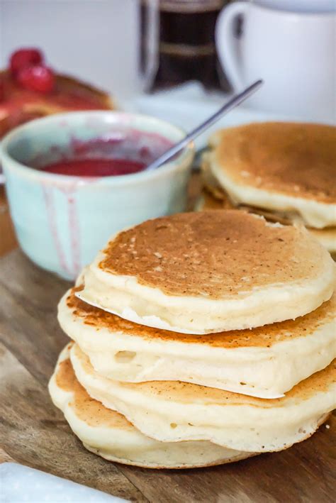 Ricotta Pancakes With Raspberry Sauce Baking For Friends