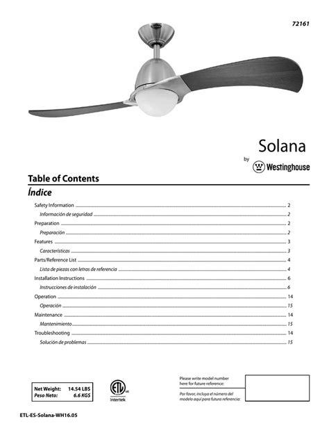 Westinghouse Solana Ceiling Fan Parts Shelly Lighting