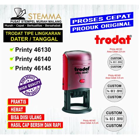 Jual Stempel Custom Trodat Printy 46130 46140 46145 Original Praktis