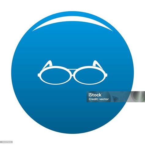 Round Eyeglasses Icon Blue Vector Stock Illustration Download Image Now Blue Clothing