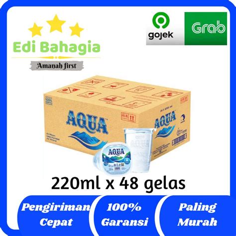 Jual AIR MINERAL AQUA GELAS 220 ML 1 DUS Shopee Indonesia