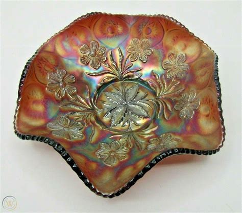 Antique Millersburg Primrose Amethyst Carnival Glass Bowl 3821726587