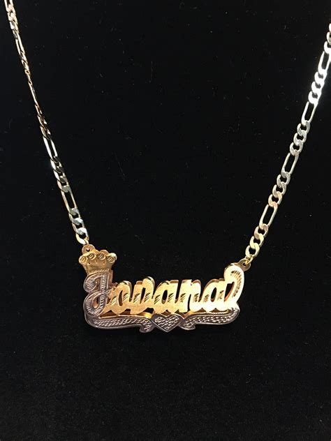 14k Gold Plated Royal Double Plated Name Necklace Etsy