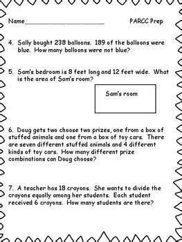 3rd Grade Math NJSLA PARCC Practice Test By Lessons For The Substitute