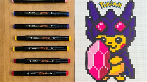 TUTO DESSIN PIXEL ART PIKACHU POKEMON HOW TO DRAW PIKACHU POKEMON