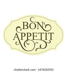 Bon Appetit Hand Drawn Lettering Vector Stock Vector Royalty Free