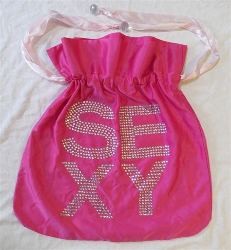 Victorias Secret Sexy Jeweled Pink Satin Drawstring Large Santa T Bag Ebay